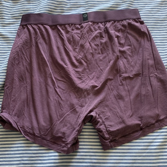 MENS LULULEMON BOXER BRIEFS Maroon striped XL - Picture 4 of 5
